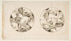 Disegni per piatti tratti dalle illustrazioni di Oudry per le Favole di La Fontaine, dopo il 1755 da Unbekannt