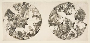 Disegni per piatti tratti dalle illustrazioni di Oudry per le favole di La Fontaine, dopo il 1755 da Unbekannt