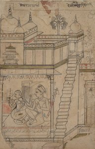 Desvarari Ragini: Foglio da una serie di ragamala Ghirlanda di Modi Musicali, inizio XVIII secolo da Unbekannt
