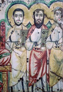 (dettaglio) di un affresco copto che mostra due apostoli, VI secolo da Unbekannt