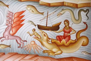 (dettaglio) di un affresco nella chiesa ortodossa greca di Capharnaum, Israele da Unbekannt