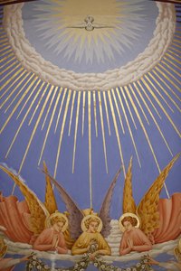 (dettaglio) affresco nella chiesa della Visitazione a Ein Kerem: angeli, Ein Kerem, Israele da Unbekannt