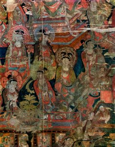 Dettaglio di un quadro del Paradiso, cinese, dinastia Tang, 618-907, 1925