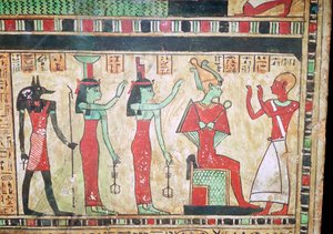 (dettaglio) di una lastra funeraria egizia