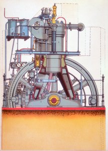 Motore diesel: motore a combustione interna inventato da Rudolph Diesel nel 1897 c1910 da Unbekannt
