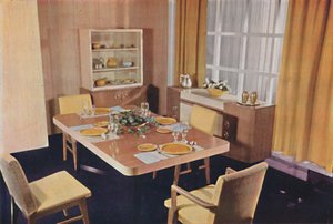 Gruppo da sala da pranzo in acero occhiolinato, 1942 da Unbekannt