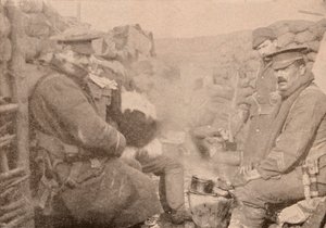 Cena nelle trincee, c1915 1928 da Unbekannt
