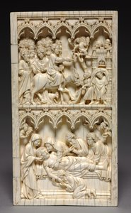 Dittico con scene della vita di Cristo ala destra: Entrata a Gerusalemme e Sepoltura da Unbekannt