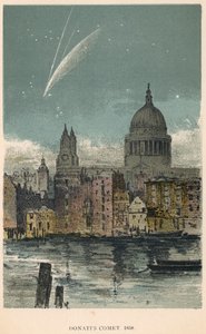 La cometa di Donati del 1858 vista sopra la Cattedrale di St Paul, Londra, 1884 da Unbekannt