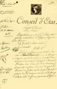 Bozza del decreto sulla forma e composizione del sigillo imperiale, 10 luglio 1804, 1921 da Unbekannt