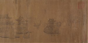 Regata di barche drago sul lago Jinming, XIV secolo da Unbekannt