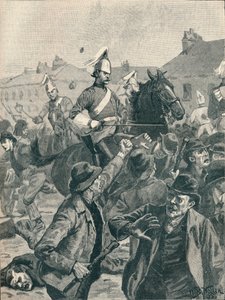 Dragoni e Highlander disperdono i rivoltosi a Belfast, 1872 da Unbekannt