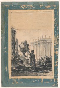 Fantasia Architettonica con Vaso, Erma e Colonnato, metà del XVIII secolo da Unbekannt