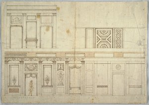 Disegno, Progetto per un interno, 1800-1820 da Unbekannt