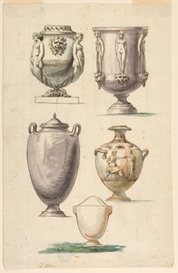 Disegno, Progetti per Urne in Stile Antico, fine XVIII secolo da Unbekannt