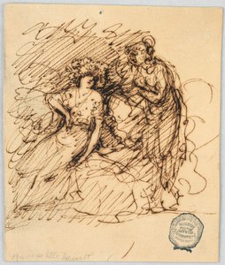 Disegno, Studio di un giovane vescovo in adorazione da Unbekannt
