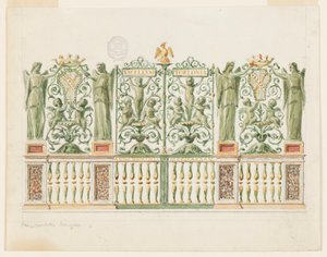 Disegno, Progetto per cancello della cappella, 1845 da Unbekannt