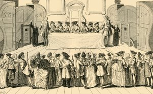 Estrazione della lotteria di stato alla Guildhall, 1751, c1872 da Unbekannt