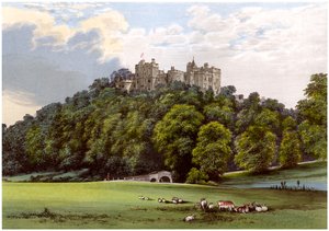 Castello di Dunster, casa della famiglia Fownes-Luttrell, Somerset, c1880 da Unbekannt