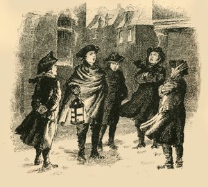 Durante i mesi invernali gli scolari venivano mandati a cantare per le strade, 1907 da Unbekannt