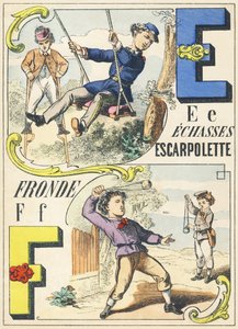 E F : trampoli, altalena, fionda - Alfabeto dei giochi da Unbekannt