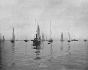 Mattina presto sulla baia di New York, USA, c1900