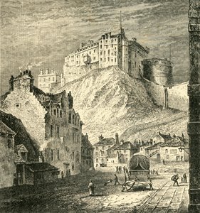 Castello di Edimburgo, dai Kings Mews, 1825, 1890