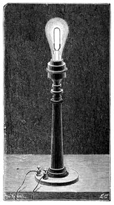 Lampadina a incandescenza di Edison in un portalampada da tavolo, 1891