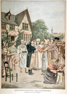 Edward Jenner 1749-1823 medico inglese, vaccina un bambino con siero di vaiolo bovino da Unbekannt