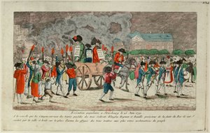 Effigie bruciata di Klinglin, Heymann e Bouille il 25 giugno 1791 a Strasburgo, 1791 da Unbekannt