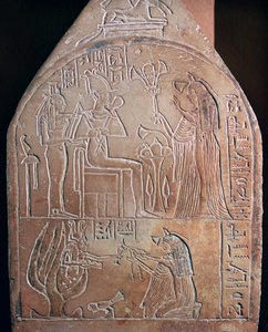 (dettaglio) della stele funeraria di un cantante nel tempio di Amon da Unbekannt