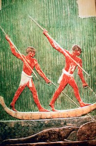 Rilievo dipinto egiziano di una caccia all