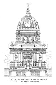 Elevazione del Padiglione degli Stati Uniti all