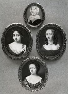 Elizabeth Cromwell, madre di Oliver Cromwell, e le sue figlie, Mary, Elizabeth e Bridget, 1899 da Unbekannt