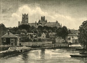 Cattedrale di Ely, dal ponte ferroviario, 1898 da Unbekannt