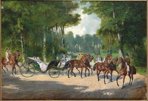 Imperatrice Elisabetta in una carrozza nel Prater di Vienna, ca 1860 da Unbekannt
