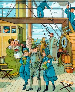 Famiglia inglese in viaggio verso la Francia, 1886 da Unbekannt