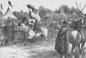 Festa inglese nel XIV secolo: giostra al quintain, 1905 da Unbekannt