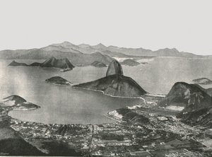 Ingresso alla baia dalla cima del Corcovado, Rio de Janeiro, Brasile, 1895 da Unbekannt
