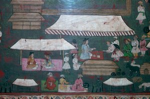 Mercanti europei e indiani a Delhi, XVII secolo da Unbekannt