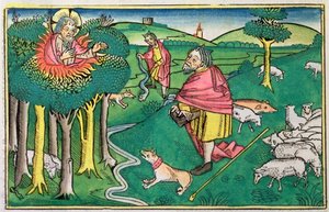 Esodo 3:1-22 e 4:1-4: il roveto ardente e Dio arma Mosè con la verga miracolosa