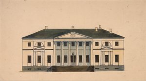Facciata della casa nella tenuta Golitsyn Petrovo-Dalneye da Unbekannt