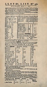 Facsimile della copia più antica esistente della Lloyds List, c. 1740s, 1928 da Unbekannt