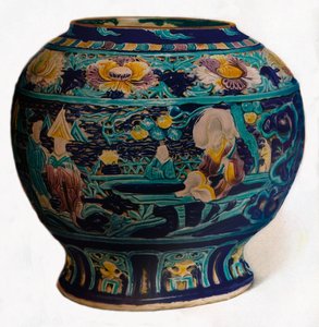 Vaso Fahua con disegno traforato che mostra gli Otto Immortali Daoisti da Unbekannt