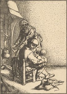 Padre che nutre il suo bambino, 1610-85 da Unbekannt