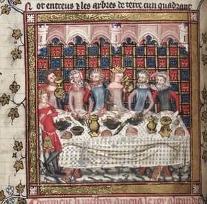 Banchetto a Oxford (ciclo di romanzi di Alessandro), ca 1400 da Unbekannt