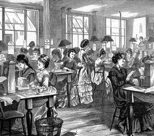 Lavoratrici del telegrafo, 1871 da Unbekannt