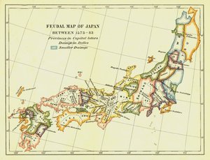Mappa feudale del Giappone tra il 1573 e il 1583, 1903 da Unbekannt