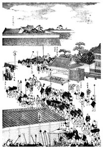 Processione dei capi feudali che entrano nel palazzo dello shogun, Giappone, 1904