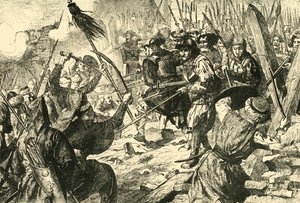 Assalto finale dei Turchi nel loro primo assedio di Vienna 1529, 1890 da Unbekannt